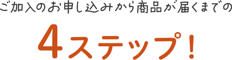 ご加入のお申し込みから商品が届くまでの4ステップ！